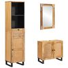 vidaXL Juegos de Ba&ntilde;o 3 uds. Natural Madera de mango maciza
