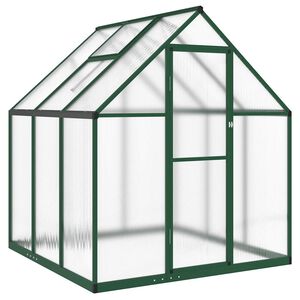 vidaXL Invernadero con marco base aluminio verde 169x169x195 cm