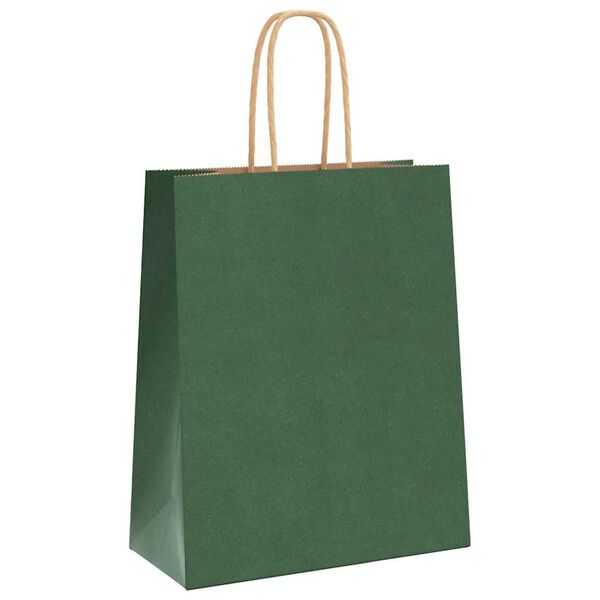 vidaXL Bolsas de papel con asas 50 uds verde 18x8x22 cm