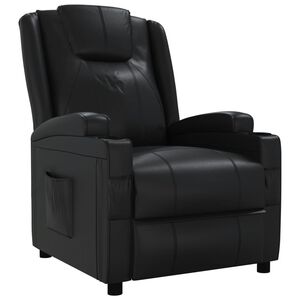 vidaXL Sill&oacute;n reclinable de cuero sint&eacute;tico negro