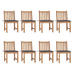 vidaXL Sillas de jard&iacute;n 8 unidades madera de teca con cojines
