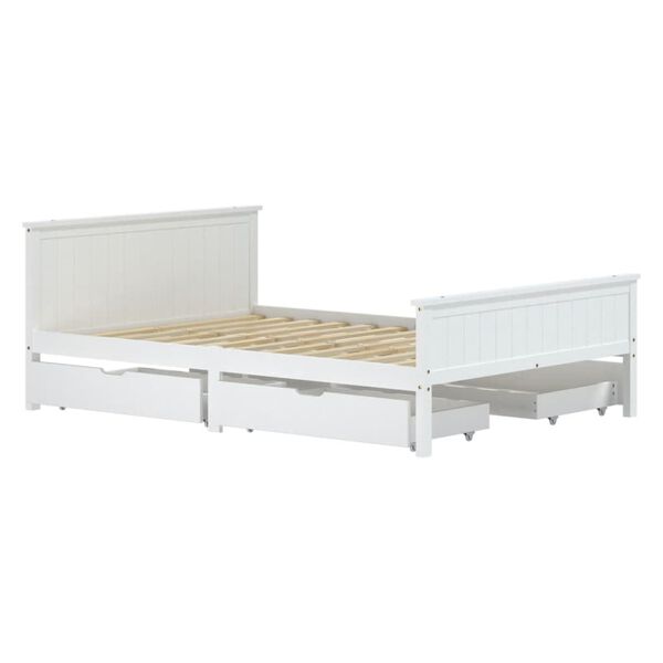 vidaXL Estructura de cama sin colchón madera de pino blanco 160x200 cm