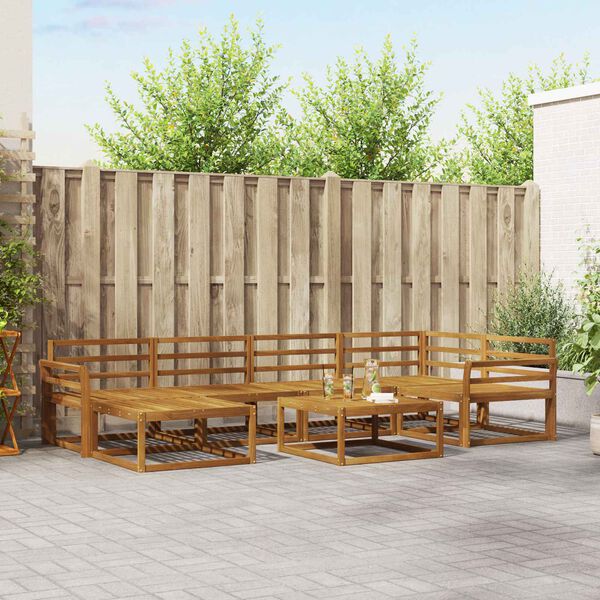 vidaXL Conjunto de sof&aacute;s de exterior 7 pcs Natural