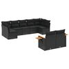 vidaXL Set de sof&aacute;s de jard&iacute;n 8 piezas y cojines rat&aacute;n sint&eacute;tico negro