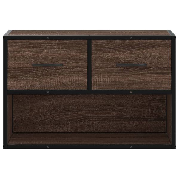 vidaXL Mueble TV madera ingenier&iacute;a y metal marr&oacute;n roble 60x31x39,5 cm