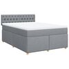 vidaXL Cama box spring con colch&oacute;n tela gris claro 140x190 cm