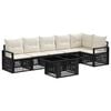 vidaXL Conjunto de sof&aacute;s de jard&iacute;n 7 uds. Negro y Blanco Crema