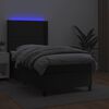 vidaXL Cama box spring y colch&oacute;n LED cuero sint&eacute;tico negro 80x200 cm