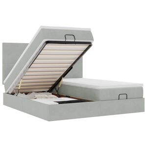 vidaXL Estructura cama otomana colchones terciopelo gris claro