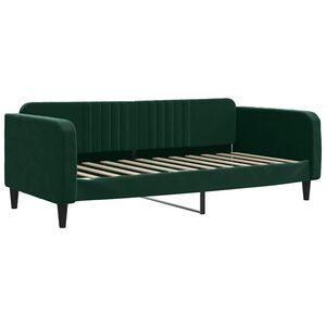 vidaXL Sof&aacute; cama sin colch&oacute;n terciopelo verde oscuro 100x200 cm