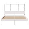 vidaXL Cama con estanter&iacute;a sin colch&oacute;n madera maciza blanca 140x190 cm