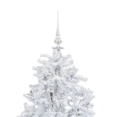 vidaXL Árbol de Navidad con nieve con base en paraguas blanco 140 cm