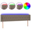 vidaXL Cabecero con LED de tela gris taupe 203x16x78/88 cm