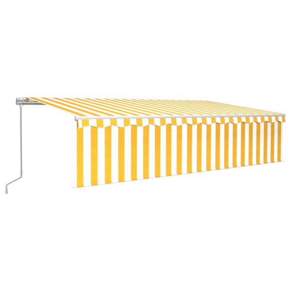 vidaXL Toldo retr&aacute;ctil manual con persiana amarillo y blanco 6x3 m