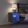 vidaXL Estante flotante con luz LED Marr&oacute;n 40 x 28,5 x 40 cm