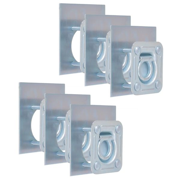 vidaXL Anillos de sujeci&oacute;n de tr&aacute;iler 6 pzas. acero galvanizado 2000kg