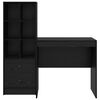 vidaXL Escritorio con caj&oacute;n 2 pcs Roble Negro