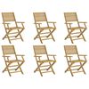 vidaXL Sillas plegables, 6 unidades, 54,5 x 61,5 x 86,5 cm, madera maciza de acacia.