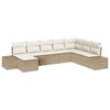 vidaXL Conjunto de sof&aacute; de jard&iacute;n 8 uds. Beige y Crema rat&aacute;n sint&eacute;tico