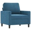 vidaXL Sill&oacute;n con taburete terciopelo azul 60 cm