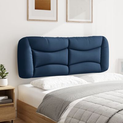 vidaXL Cabecero de cama acolchado tela azul 120 cm