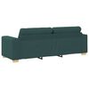 vidaXL Sof&aacute; 3 pcs Verde oscuro 221 x 80 x 80 cm Tejido mezcla de lino