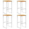 vidaXL Taburetes de bar 4 uds madera maciza acacia y acero inoxidable