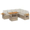 vidaXL Set sofás jardín y cojines 7 pzas ratán sintético acacia beige
