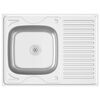 vidaXL Fregadero de cocina con escurridor acero inox 800x600x155 mm