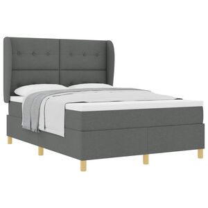 vidaXL Cama con Somier y Colch&oacute;n Gris Oscuro 90x190 cm de Tela tela