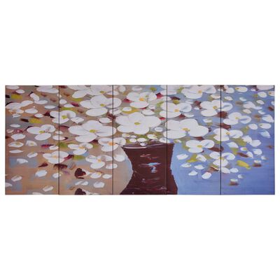 vidaXL Juego de lienzos flores en jarrón multicolor 150x60 cm