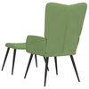 vidaXL Sill&oacute;n de relax con taburete de terciopelo verde claro