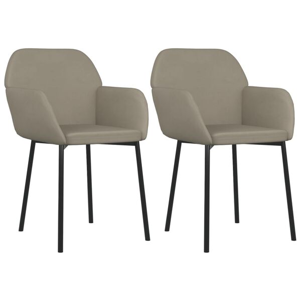 vidaXL Sillas de comedor 2 unidades terciopelo gris claro