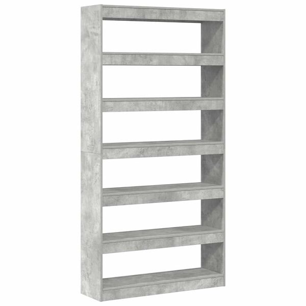 vidaXL Librer&iacute;a Gris Concreto 100 x 30 x 198 cm Madera de ingenier&iacute;a