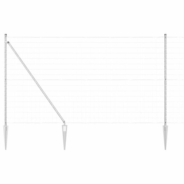 vidaXL Valla con Poste Plateado 1,5 x 10 m Acero