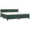 vidaXL Cama box spring colch&oacute;n y LED terciopelo verde oscuro 200x200cm