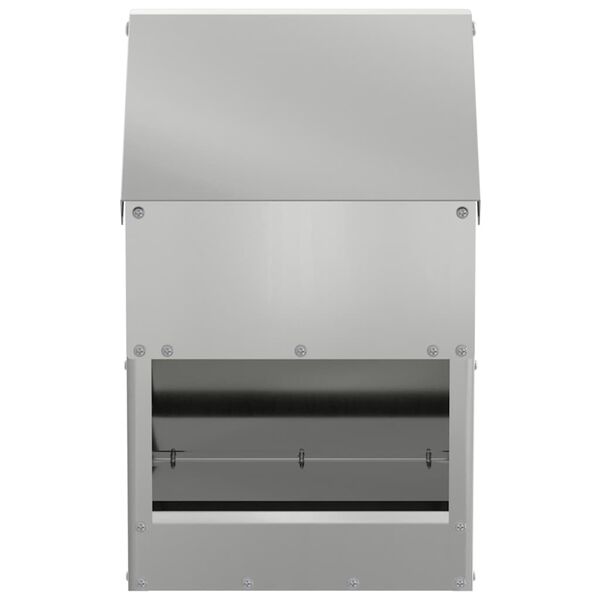 vidaXL Comedero para pollos Plateado 21 x 16 x 33 cm Acero Galvanizado
