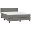 vidaXL Cama box spring con colch&oacute;n tela gris oscuro 140x190 cm