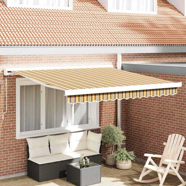 vidaXL Toldo Retr&aacute;ctil Multicolor 350 x 250 cm Tela y Metal