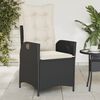 vidaXL Sillones reclinable jard&iacute;n cojines 2 uds rat&aacute;n sint&eacute;tico negro