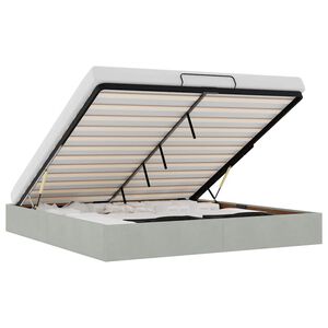 vidaXL Estructura de cama otomana sin colch&oacute;n gris claro 160x200cm