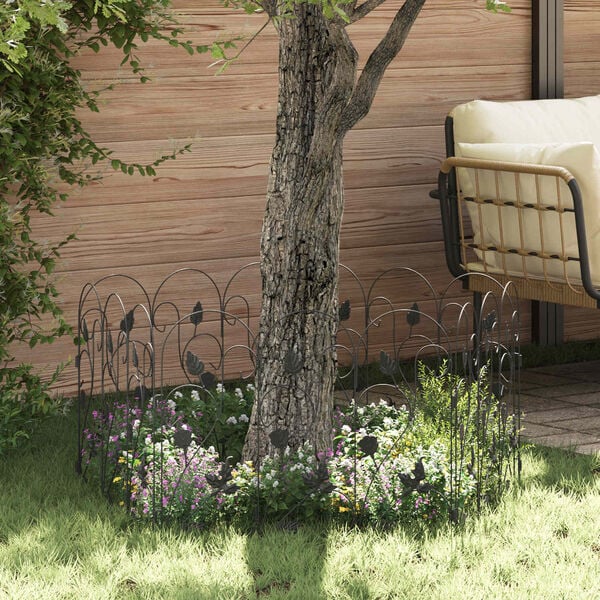 vidaXL Valla de Jard&iacute;n Enrejado Negro 307 x 54,5 x 0,3 cm