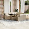 vidaXL Set de sofás de jardín 9 pzas con cojines ratán sintético beige