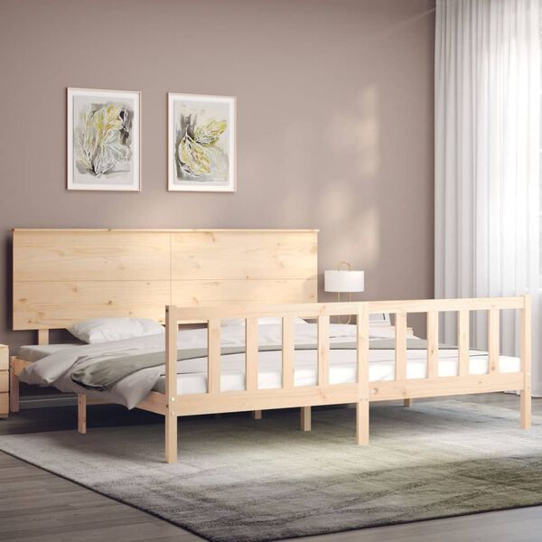 vidaXL Estructura de cama sin colch&oacute;n madera maciza de pino 200x200 cm