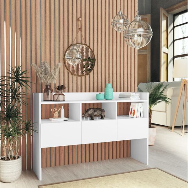 vidaXL Aparador de madera contrachapada blanco 105x30x70 cm
