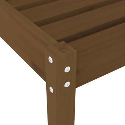 vidaXL Tumbonas con mesa 2 uds madera maciza de pino marrón miel