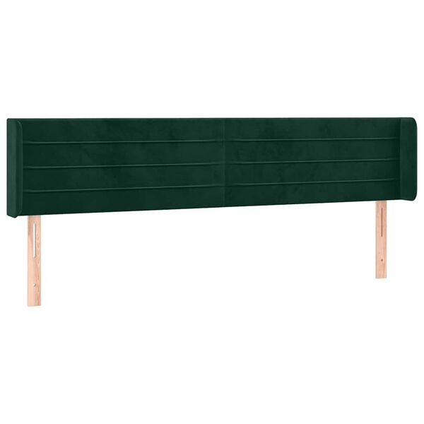 vidaXL Cabecero con LED de terciopelo verde oscuro 183x16x78/88 cm