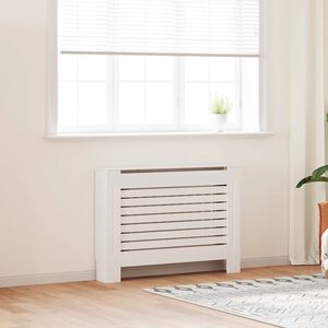 vidaXL Cubierta para radiador MDF blanco 112x19x81,5 cm