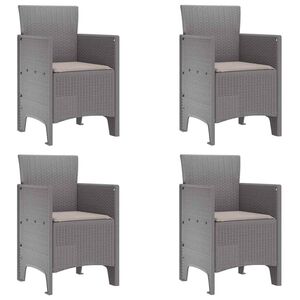 vidaXL Silla de Jard&iacute;n 4 uds. Gris Claro Polipropileno