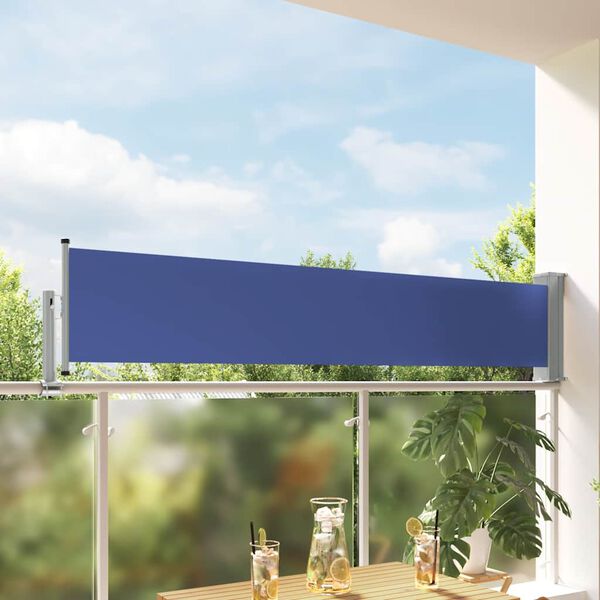 vidaXL Toldo lateral retr&aacute;ctil de jard&iacute;n azul 60x300 cm